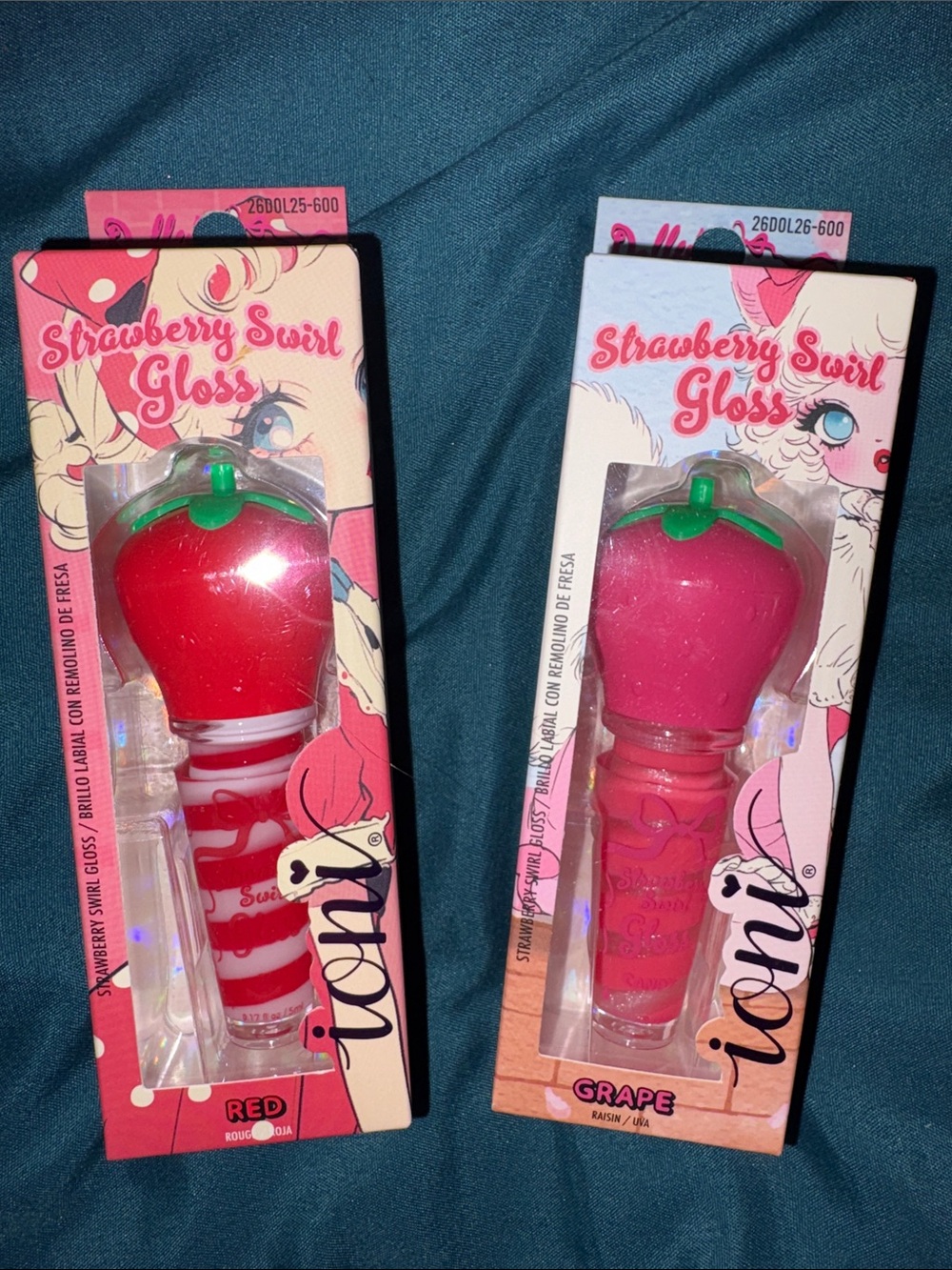 Iconi Strawberry Swirl Lip Gloss in Red & Grape -